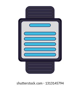 smartwatch wearable technology blue lines