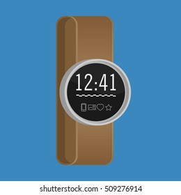 Smartwatch wearable technology. Flat icon. EPS10