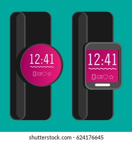 Smartwatch wearable technology. Flat icon. EPS10