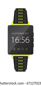 Smartwatch wearable technology. Flat icon. EPS10