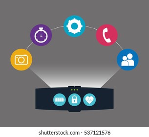 smartwatch wearable technology icon image vector illustration design 