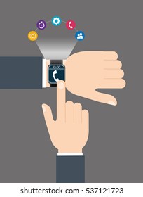 smartwatch wearable technology icon image vector illustration design 