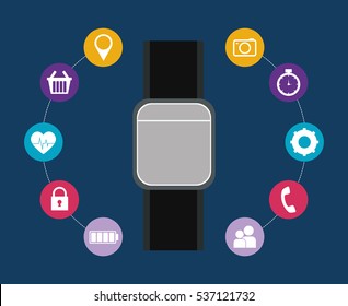 smartwatch wearable technology icon image vector illustration design 