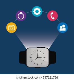 smartwatch wearable technology icon image vector illustration design 