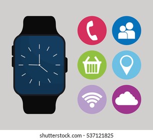 smartwatch wearable technology icon image vector illustration design 