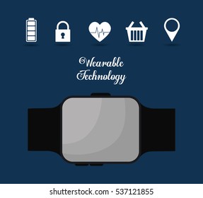 smartwatch wearable technology icon image vector illustration design 