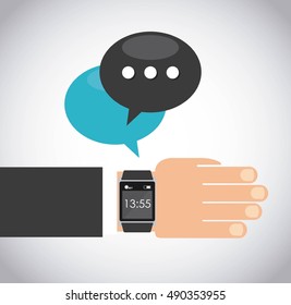 smartwatch wearable technology icon vector illustration design