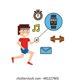 smartwatch wearable technology icons vector illustration design