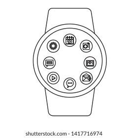 smartwatch weareable with applications menu