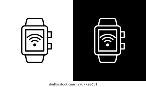 Smartwatch White Icon Set Vector