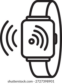 Vector de diseño de icono de conexión inalámbrica Smartwatch