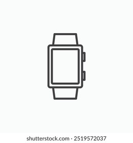 Icono simple de línea de reloj inteligente en estilo de línea.