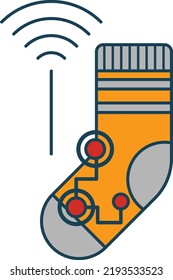 Smartwool socks with Odor Resistance vector icon design, Wearable technology symbol, Personal Internet of Things Sign, tech togs stock illustration, Smart Socks Concept