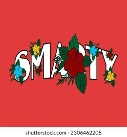 smarty flower tee design for girls.