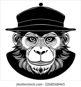 Smarty Monkey: A Curious Primate Wearing a Hat and Glasses
