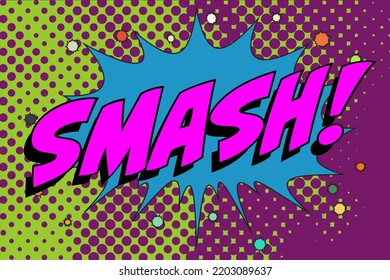 Smash Abstract cartoon frame vector background design balloon. retro comic