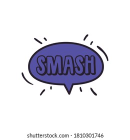 smash bubble line and fill style icon design of pop art retro expression comic theme Vector illustration