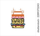 Smash burger Illustration logo design