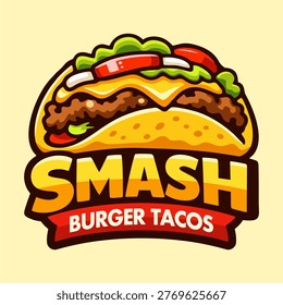 Smash burger tacos logo vector