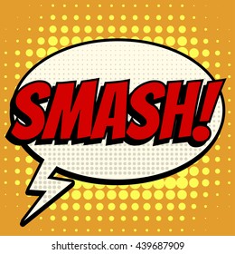 Smash comic book bubble text retro style