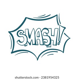 smash comic pop cloud text emotional speech sound vector hand drawn doodle 