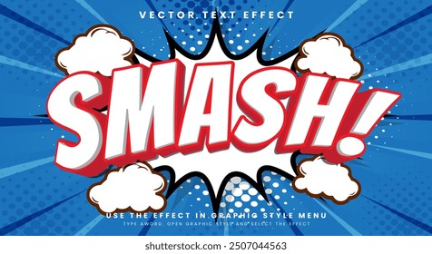 Smash Comic style 3d editable text effect Template