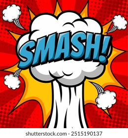 Smash comic text with boom explosion illustration