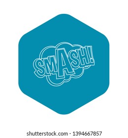Smash, comic text sound effect icon. Outline illustration of Smash, comic text sound effect vector icon for web