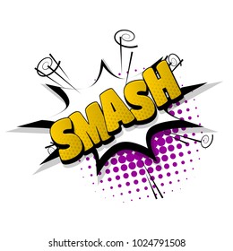 smash crack sound  hand drawn pictures effects. Template comics speech bubble halftone dot background. Pop art style. Comic dialog cloud, text pop-art. Creative idea conversation sketch explosion.