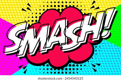 Smash depicted bold colors pop art style