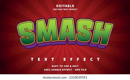 smash 
editable text effect with modern and simple style, usable for logo or campaign title