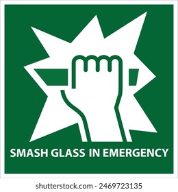 Smash Glass in Emergence sign, Illustrator, Vector