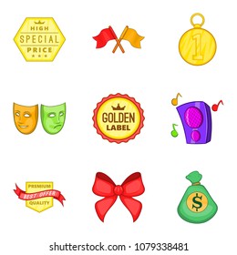 Smash icons set. Cartoon set of 9 smash vector icons for web isolated on white background
