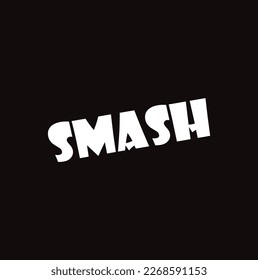 Smash text on black background.