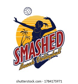 Smashed big volley ball illustration vector