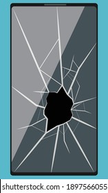 Smashed Smartphone With Cracked Screen