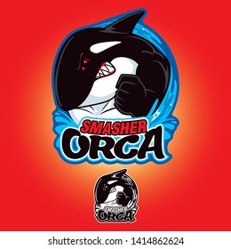 Smasher Orca e-sport gamer team Logo
