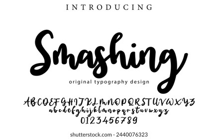 Smashing Font Stylish brush painted an uppercase vector letters, alphabet, typeface