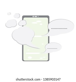 Smatphone with a bubble chats icon. Mobile app. Vector illustration design