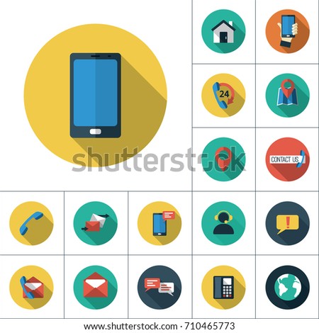 smatphone icon, flat set on white background