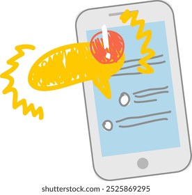 Smatphone With Message Icon Vector Illustration