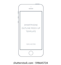 Smatphone outline mock up template. Vector design illustration. Perfect in web design presentations. 