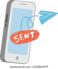 Smatphone Sending Message Vector Illustration