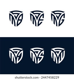 Conjunto de logotipos de marcas de escudo SMB SME.