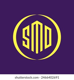 SMD logo polygon Monogram  Design