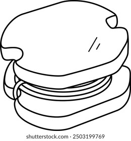 Smd Power Inductor. Vector outline icon.