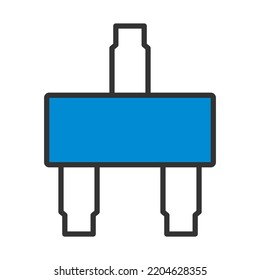 Smd Transistor Icon. Editable Bold Outline With Color Fill Design. Vector Illustration.