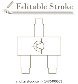 Icono De Transistor Smd. Diseño sencillo de Stroke modificable. Ilustración vectorial.