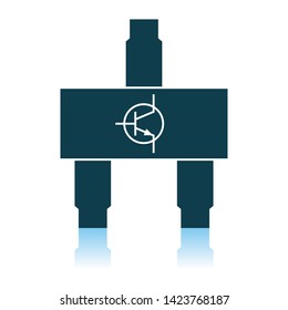 Smd Transistor Icon. Shadow Reflection Design. Vector Illustration.