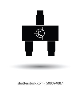 Smd transistor icon. White background with shadow design. Vector illustration.